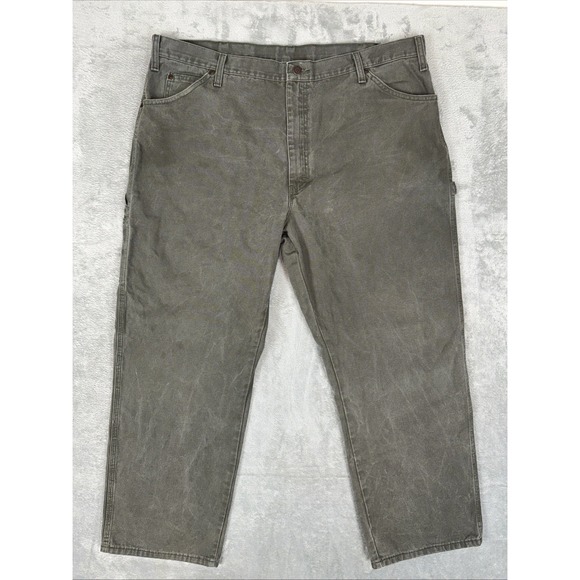 Dickies Other - Dickies Carpenter Pants Men's 42x30 Olive Green Relaxed Fit Canvas Workwear
